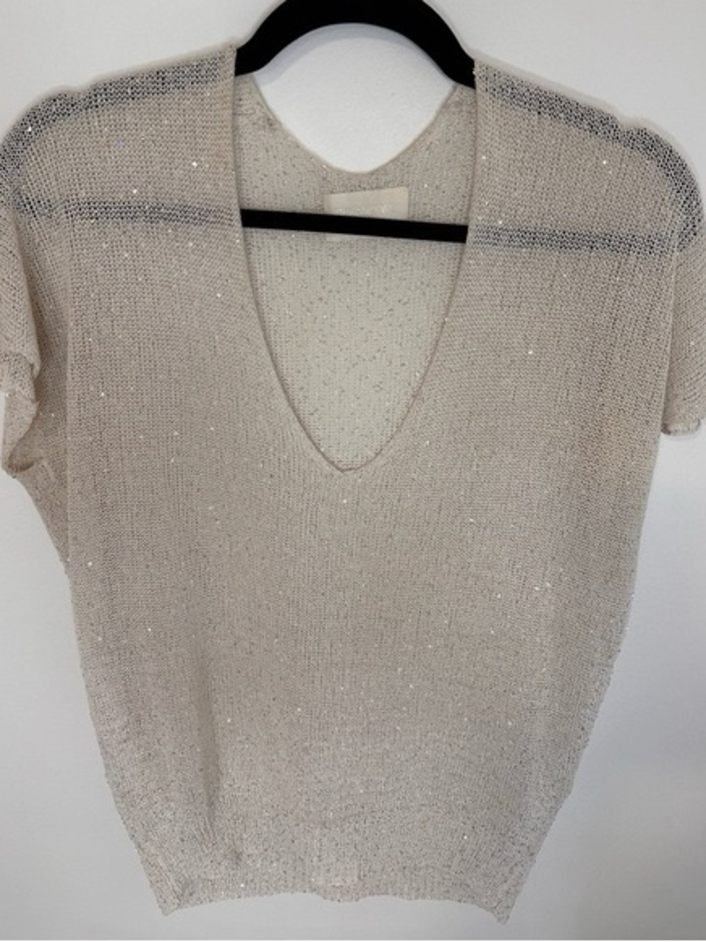 Zadig & Voltaire Sequin Knit V-Neck Top